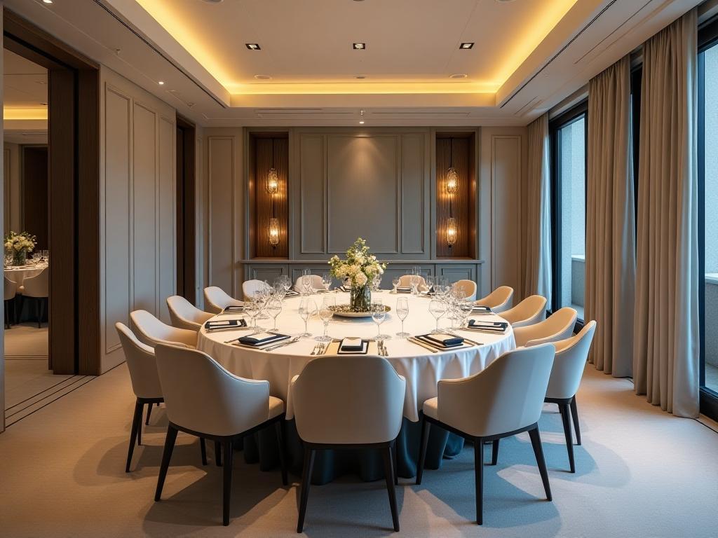 Private dining room setup for an event